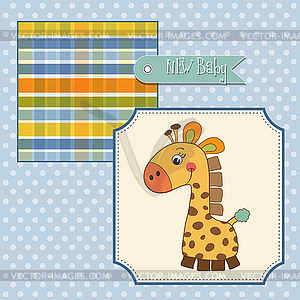 Shower card with giraffe toy - vector clipart