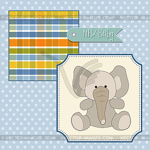 Welcome baby card with elephant - stock vector clipart