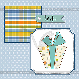 Birthday card with gift box - vector clipart