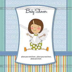 New baby girl announcement card - vector EPS clipart