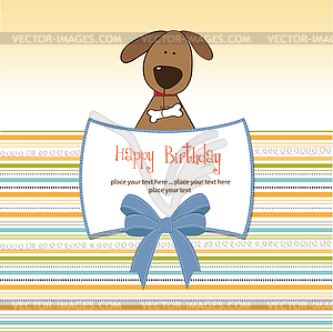 Birthday card with dog - vector clip art