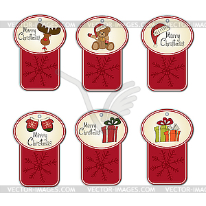 Christmas labels set - vector clip art