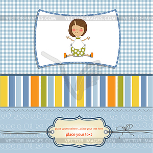 New baby girl announcement card - vector clip art