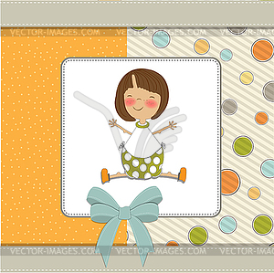 New baby girl announcement card - vector clip art