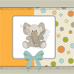 Welcome baby card with elephant - vector clip art