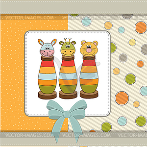 Childish card with toys - vector clip art