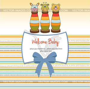 Baby shower card with toys - vector EPS clipart