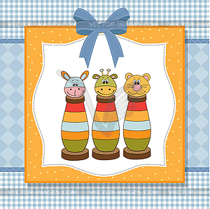 Childish card with toys - vector clipart