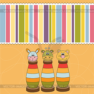 Childish card with toys - vector image