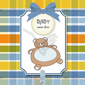 Baby shower card with teddy - stock vector clipart