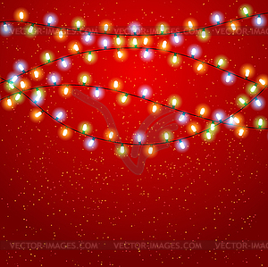 Eps 10 Christmas background with luminous garland - vector clipart / vector image