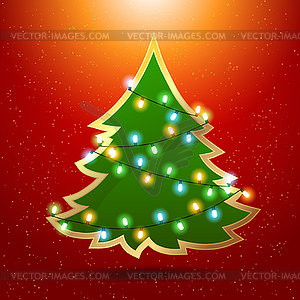 Eps 10 Christmas background with luminous garland - vector image