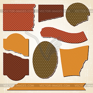 Textured labels and stickers set in retro style - vector image