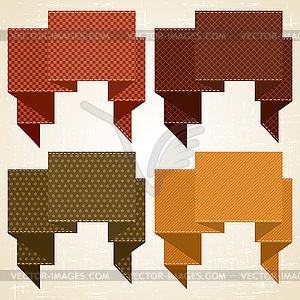 Textured speech bubbles and stickers set in retro - vector clipart