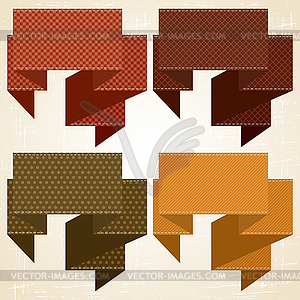 Textured speech bubbles and stickers set in retro - vector clip art