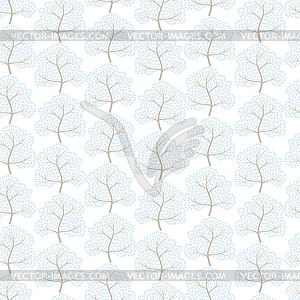 Winter trees seamless pattern (Abstract season - vector clipart / vector image