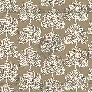 Winter trees seamless pattern (Abstract season - vector clipart