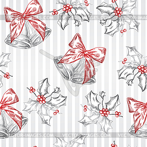 Vintage Christmas and Holidays seamless pattern - vector clipart