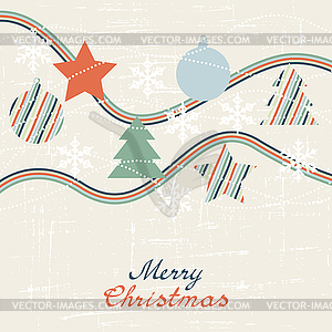 Vintage card with Christmas balls.  - vector image