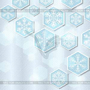 Christmas winter background with snowflake.  - vector image