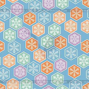 Christmas seamless pattern with snowflakes in - vector image