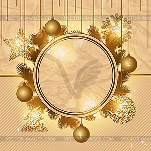 Элегантный фон Рождество с золотыми шарами вечер - векторизованное изображение