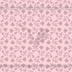 Floral seamless pattern with rose in pastel tones - vector clipart