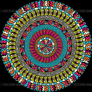 Красочный круглый мозаичный орнамент - изображение в формате EPS