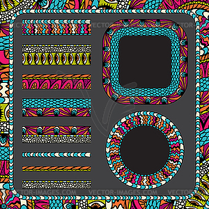 Colorful ethnicity collection ornamental stripes an - vector clipart