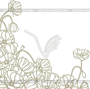 Floral background with hand draun flowers.  - vector image