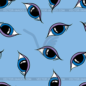 Seamless abstract pattern, eyes background - vector clipart / vector image