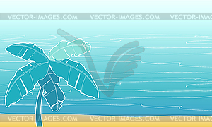 Открытка с пальмой - векторный клипарт