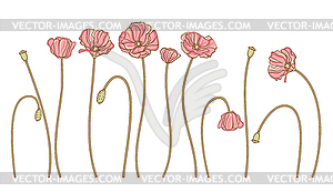 Hand draw flowers set  - vector image