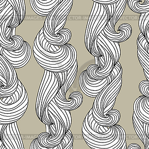 Seamless abstract pattern with waves and cloud - vector image