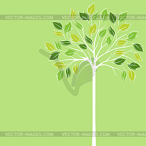 Card design with stylized trees and text - vector image