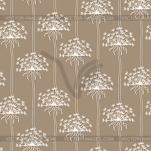 Dry dandelion flowers - abstract seamless pattern - vector image
