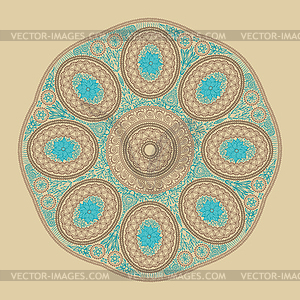 Template frame design for card. Ornamental round - vector clipart