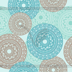  (Seamless Pattern). Ornamental round lace - vector clipart