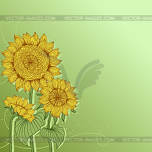 Yellow sunflowers. flower element for design - color vector clipart