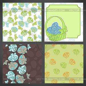 Set of easter backgrounds, lots detail! - vector clipart