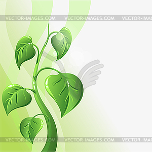 Green sprout with leaves and copyspace for your text - vector clipart