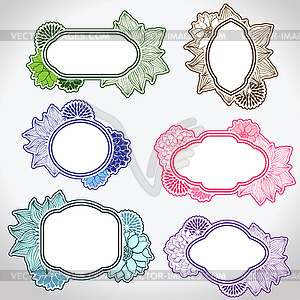 Set of different vintage frames - vector clipart