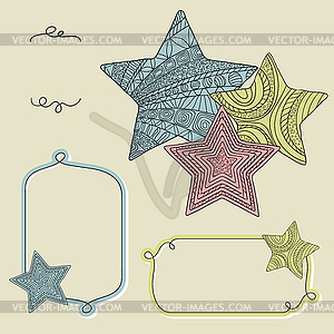 Background with decorative ornate stars.  - vector clipart