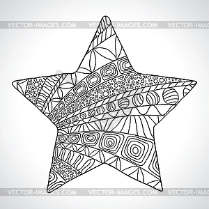 Decorative star on wight background - vector image