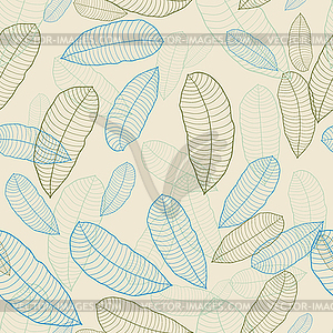  Seamless pattern of abstract leaves - vector image