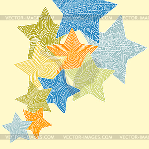 Background with decorative ornate stars.  - vector clipart