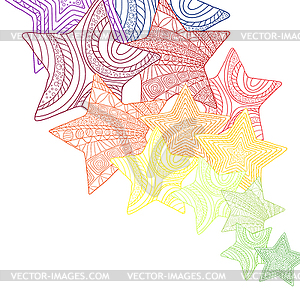 Background with decorative ornate stars.  - vector clip art