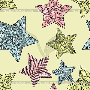 Seamless pattern with decorative stars. background - vector image
