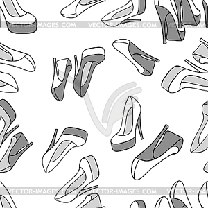  Fashion background with feminine shoe - vector clip art