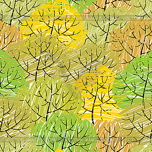 Деревья бесшовные (Абстрактный зеленый фон) - векторный дизайн